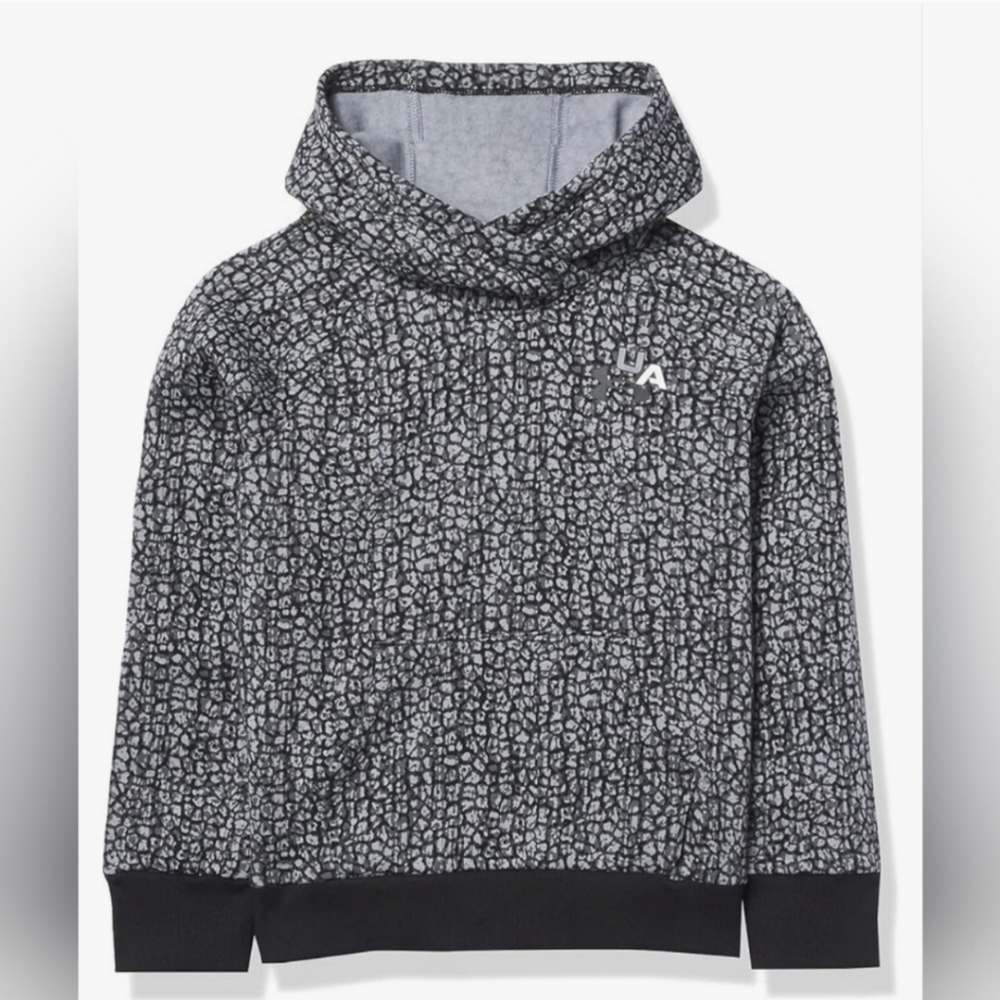 NWT Girl's Under Armour Rival Fleece All Over Print Hoodie Sweatshirt Youth XL